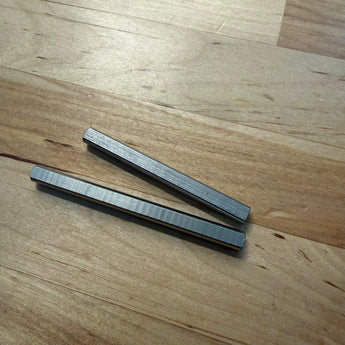 LH Stinger Z shaft set: one 5x72mm and one 5x50mm D-cut bearing-steel shaft, flats up