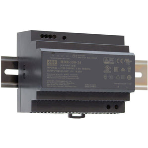 Mean Well HDR-150-24 ultra-slim 150W 24V DIN-rail power supply with screw terminals