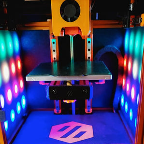 Voron V0 RGB side panel kit with black LED acrylic panels, PCB side panels, and WS2812B SMD LEDs