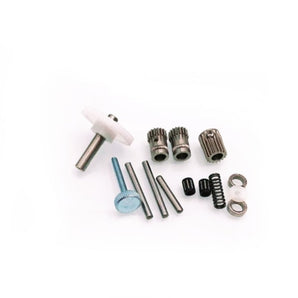 Two Trees BMG-style clone extruder internals kit with drive gears, shafts, needle bearings, thumb screw, spring, and reduction gear