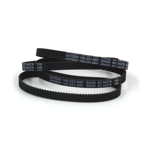Four Gates 188-2GT-6 RF black closed-loop GT2 timing belts, 188mm length and 6mm width