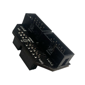 Black SKR Mini E3 V1.2/V2.0 screen adaptor PCB with two shrouded 2x5 EXP ribbon connectors and female headers