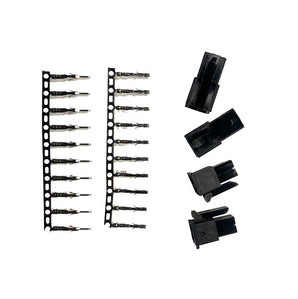 Molex Micro-Fit 3.0 dual-row 4-circuit connector kit with black housings and crimp terminals