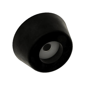 Black EPDM rubber printer foot with recessed washer and center mounting hole
