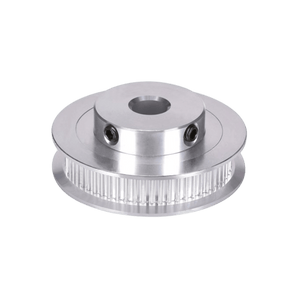 GT2 60-tooth timing pulley, 5mm bore, 6mm belt width, silver aluminum by Two Trees