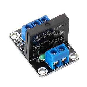 Omron G3MB-202P 5V one-channel solid state relay module with screw terminals for 100–240VAC loads